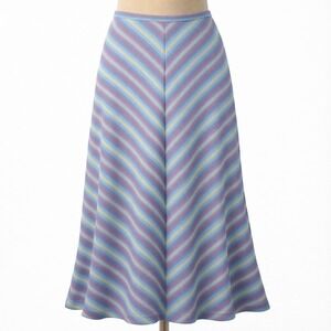 Vintage Full Circle Maxi Skirt Blue XS Boho Festival Striped Pastel Beach Preppy
